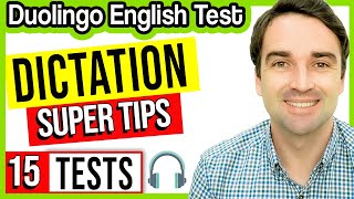 Dictation Tips and 15 Tests  Duolingo English Test Practice and Study Lesson [upl. by Yeclehc]