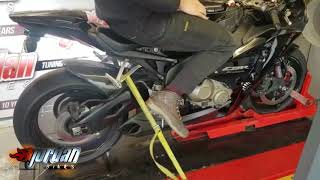 Jordanbikes CBR1000RR8 2008 Fireblade ECU Remap flash on our Dyno [upl. by Kreda]