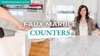 How to install Contact Paper Countertops for a gorgeous marble look  The DIY Mommy [upl. by Letnuahc206]