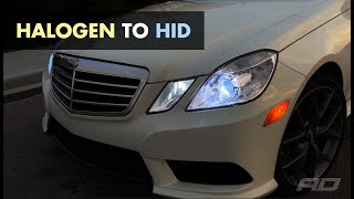 How to Upgrade W212 Mercedes EClass Factory Halogen Lights to HID [upl. by Codel336]