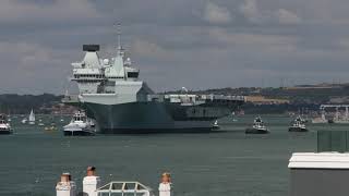 Timelapse video of HMS Prince of Wales leaving Portsmouth Harbour [upl. by Esina]