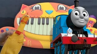 THOMAS THE TANK ENGINE THEME ON A CAT PIANO A CHICKEN AND A DRUM CALCULATOR [upl. by Aniratac953]