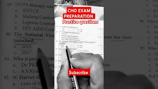 CHO exam preparation 2014  CHO Previous Year Question Paper  Nursing CHO Exam Question choexam [upl. by Otte]