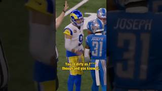 Matthew Stafford to Lions safety Kerby Joseph after Tyler Higbees injury 😳 [upl. by Imuya]