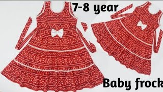 3 layer baby frock ll 78 year baby frock cutting and stitching ll baby dressll [upl. by Auoz]