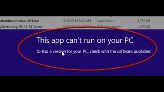 How To Fix quotThis app cant run on your PCquot Windows 8 10 [upl. by Oicnecserc]