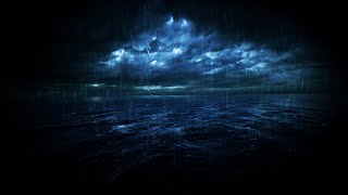 Very Strong Rain and Deep Thunder Sounds for Sleeping  Dimmed Screen  Ocean Storm to Fall Asleep [upl. by Luttrell]