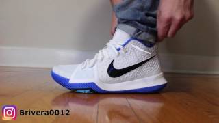 Nike Kyrie 3 quotBrotherhoodCobaltquot ON FEET REVIEW [upl. by Holleran]