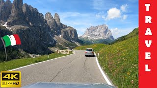 Driving in Italy 6 Gardena Pass amp Sella Pass Corvara  Canazei 4K 60fps [upl. by Anoblav194]