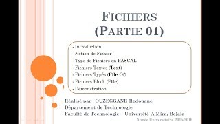 Cours 18  Fichiers Partie 01 [upl. by Htes]