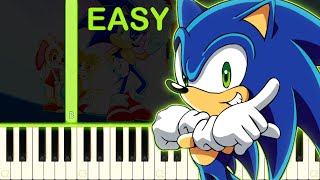 GOTTA GO FAST  SONIC X  EASY Piano Tutorial [upl. by Sirkin]