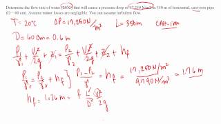 Calculating flow using DarcyWeisbach [upl. by Burg]