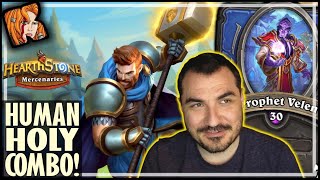 HUMAN HOLY COMBO BUILD  Hearthstone Mercenaries [upl. by Wilfreda]