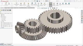 Solidworks tutorial  Bevel and Spur gear motion Study [upl. by Concordia]