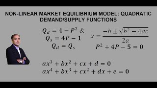 NonLinear Partial Market Equilibrium Model Quadratic DemandSupply Functions [upl. by Eulau147]