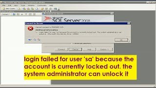 login failed for user sa because the account is currently locked out administrator can unlock it [upl. by Banwell]