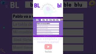 Letra BL  bla ble bli blo blu  Oraciones con BL todosleen shorts [upl. by Simpkins435]