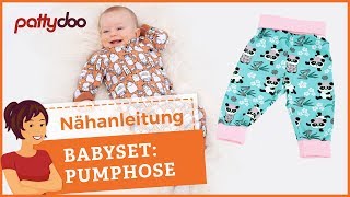 Nähanleitung Baby Pumphose  Jersey nähen mit der Nähmaschine  Für Anfänger [upl. by Ellecram632]