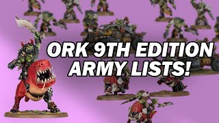 Ork Army Lists for 9th Edition [upl. by Ardnayek]