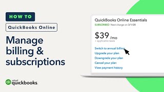 How to manage your billing amp subscriptions in QuickBooks Online [upl. by Eiramannod]