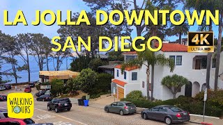 Downtown La Jolla  San Diego  Shopping and Restaurants  4K Walking Tour [upl. by Cox]