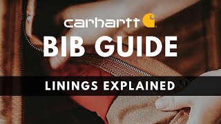 Carhartt Bib Linings Explained [upl. by Suivatal]