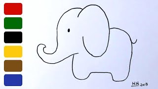 How to Draw an Elephant  Very Simple and Easy [upl. by Jahn]