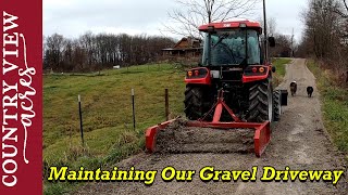 First time using a land leveler to maintain our gravel driveway Definitely easy to use [upl. by Katee]