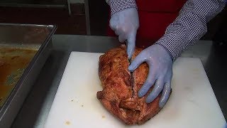 How to carve amp serve turducken at Heberts Specialty Meats [upl. by Rhynd]