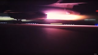 B1B Lancer Night Takeoffs  Massive Afterburners [upl. by Norling]