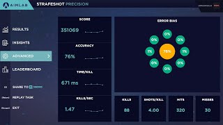 Aimlab  Strafeshot Precision  351069 world record by z00m [upl. by Farkas]