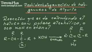 Deshidrohalogenación de halogenuros de alquilo [upl. by Assirk]