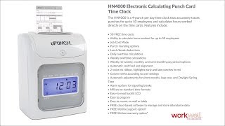 uPunch HN4000 Electronic Calculating TIme Clock [upl. by Tavia]