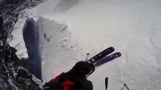 Ryan 12 Years Old on The Big Couloir and secret entrance at Big Sky MT [upl. by Adnavoj]