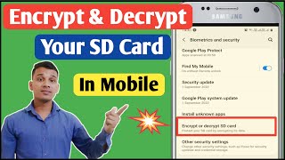 How to Encrypt and Decrypt SD Card in Mobile Phone  Encrypt SD Card  Decrypt SD Card Explained [upl. by Lennej262]