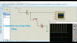 how to use capacitor in proteus  capacitor as a low pass filter in proteus simulation [upl. by Suirtimid]