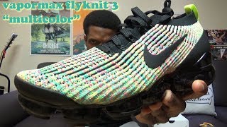 Nike Air Vapormax Flyknit 3 “Multicolor” On Foot Review AJ6900 006 [upl. by Annahsohs]