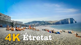 Walking tour in Étretat  Summer 2020 France 4K [upl. by Keryt979]