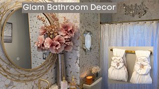 SMALL GLAM BATHROOM REFRESH amp TOUR  How to Decorate a Glam Bathroom  Small Bathroom Decor Ideas [upl. by Noroj807]