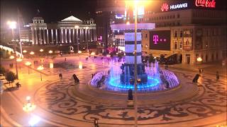 SKOPJE  MACEDONIA AMAZING VIEW TO MACEDONIA SQUARE [upl. by Amiaj979]