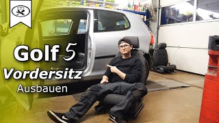 VW Golf 5 Vordersitz Ausbauen  Remove the VW Golf 5 front seat  Tutorial  VitjaWolf  HD [upl. by Ahsino]