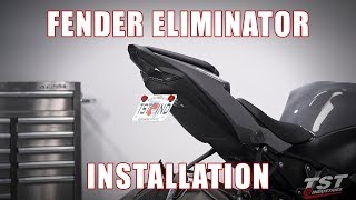 How to install an Elite1 Fender Eliminator on a 2019 Kawasaki ZX6R by TST Industries [upl. by Fulvi229]