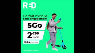 RED by SFR  Forfait Mobile sans engagement 5Go 5G à 299euros par mois [upl. by Knoll456]