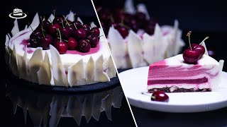 Tort Entremet cu Visine si Ciocolata Alba  Sour Cherry amp White Chocolate Entremet Cake [upl. by Lewap261]