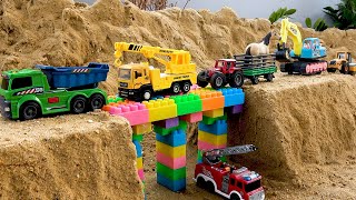 Bibo play with toys bridge blocks construction vehicles [upl. by Alaecim]