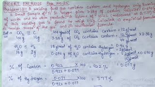 A welding fuel gas contains carbon and hydrogen only Burning a small sample of it in oxygen [upl. by Ahsihat]