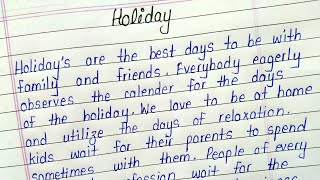 Write an essay on holiday  Holiday essay in english [upl. by Georg]