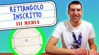 Rettangolo inscritto nella circonferenza calcolare larea del cerchio 3ᵃ Media Tutorial genitori [upl. by Edmond]