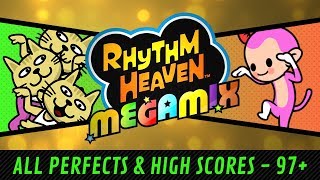 Rhythm Heaven Megamix  All Perfects  High Scores 60 fps [upl. by Honig]