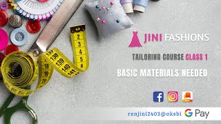 Class 01Basic Materials Needed  Tailoring Course  Basic  JiniFashions  Jinichallange [upl. by Rambert]